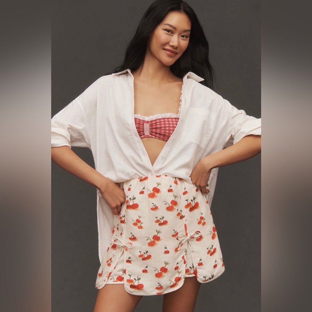 FARM Rio Cream Mini Skort with Orange Cherry Print